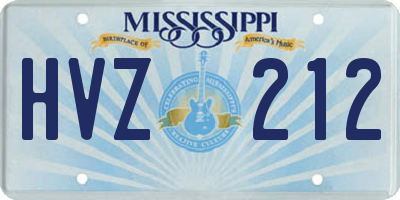 MS license plate HVZ212