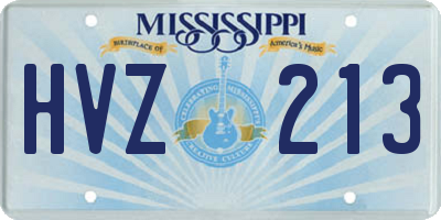 MS license plate HVZ213