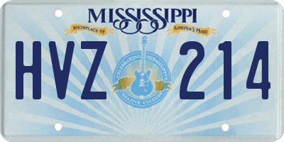 MS license plate HVZ214