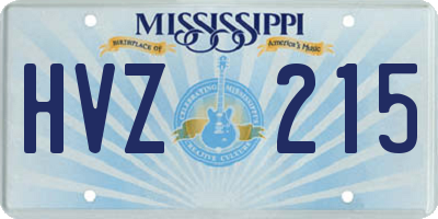 MS license plate HVZ215