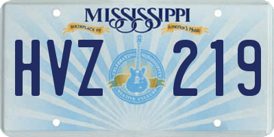 MS license plate HVZ219