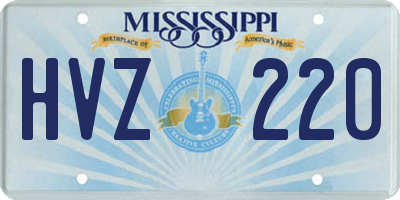 MS license plate HVZ220