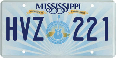 MS license plate HVZ221