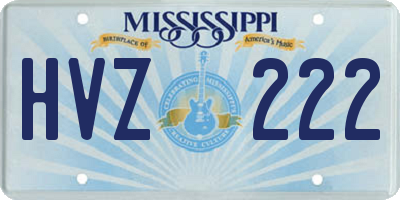 MS license plate HVZ222