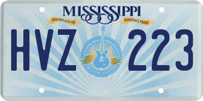 MS license plate HVZ223