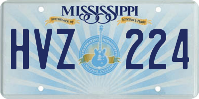 MS license plate HVZ224
