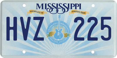MS license plate HVZ225
