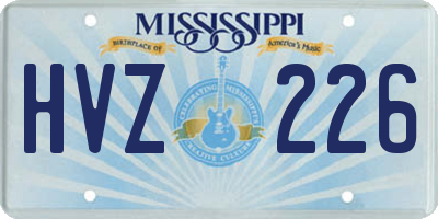 MS license plate HVZ226