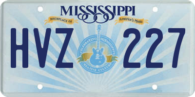 MS license plate HVZ227