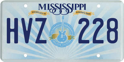 MS license plate HVZ228