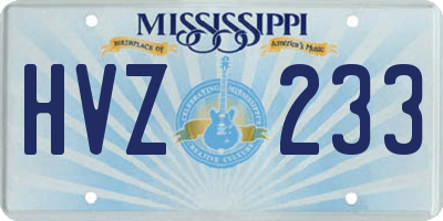 MS license plate HVZ233