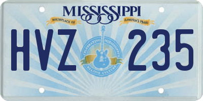 MS license plate HVZ235