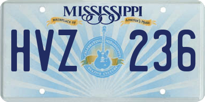 MS license plate HVZ236
