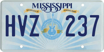 MS license plate HVZ237