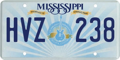 MS license plate HVZ238