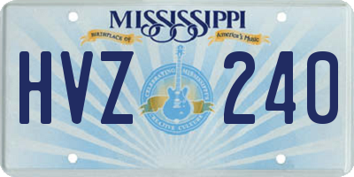 MS license plate HVZ240