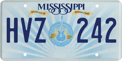 MS license plate HVZ242