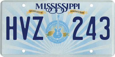 MS license plate HVZ243