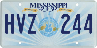 MS license plate HVZ244