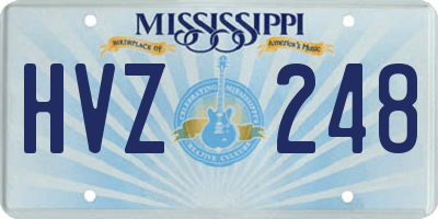 MS license plate HVZ248