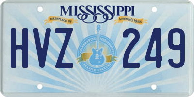 MS license plate HVZ249
