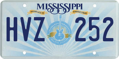 MS license plate HVZ252