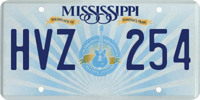 MS license plate HVZ254