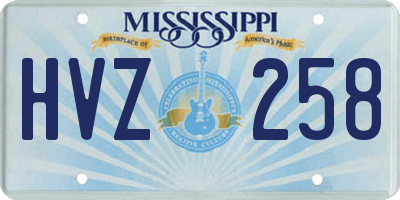 MS license plate HVZ258