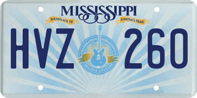 MS license plate HVZ260