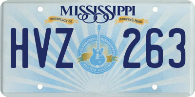 MS license plate HVZ263