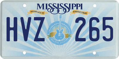 MS license plate HVZ265