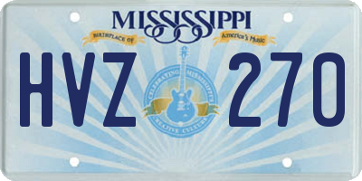 MS license plate HVZ270