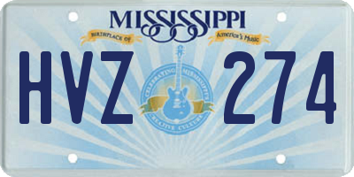 MS license plate HVZ274