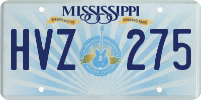 MS license plate HVZ275