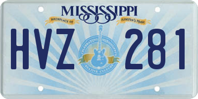 MS license plate HVZ281