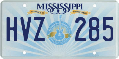MS license plate HVZ285