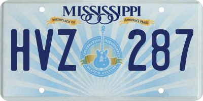 MS license plate HVZ287