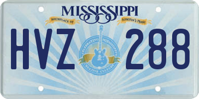 MS license plate HVZ288