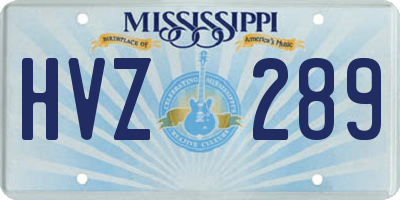 MS license plate HVZ289