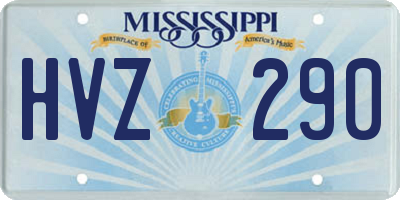 MS license plate HVZ290