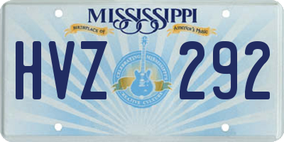 MS license plate HVZ292