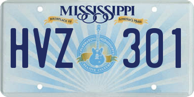 MS license plate HVZ301