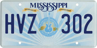 MS license plate HVZ302
