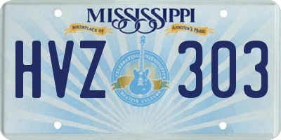 MS license plate HVZ303