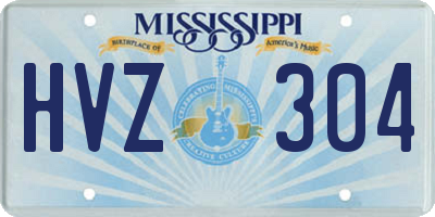 MS license plate HVZ304