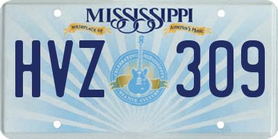 MS license plate HVZ309