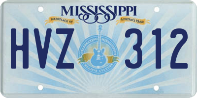 MS license plate HVZ312