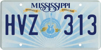 MS license plate HVZ313