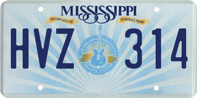 MS license plate HVZ314