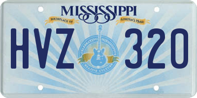 MS license plate HVZ320